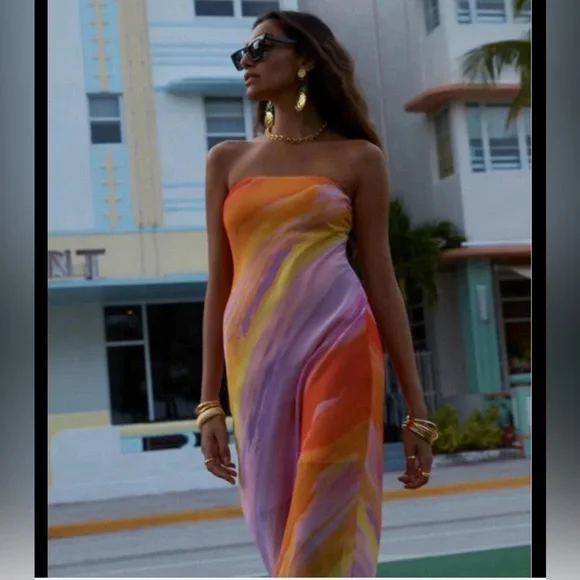 NWT For love and lemons 🍋 ombré summer ☀️ maxi dress - Picture 3 of 10